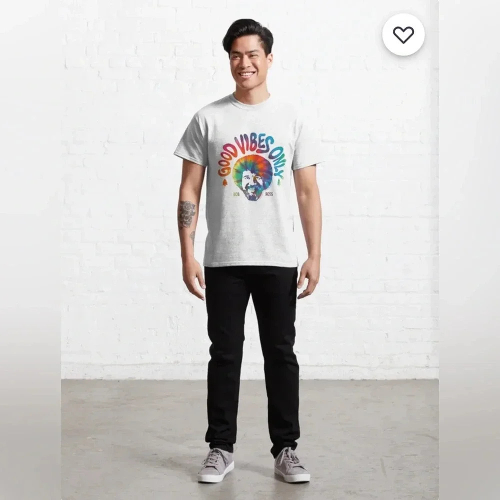 Bob Ross Good Vibes Only Multicolor Graphic Class… - image 3